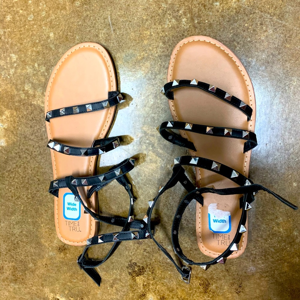 Black Studded Sandals